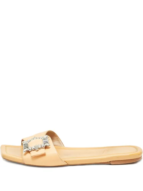 Stuart Weitzman leather crystal-embellished sandals Orange 1002228