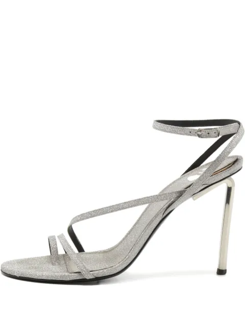 Off-White Pre-Owned glittered patent leather sandals Metallic 756523