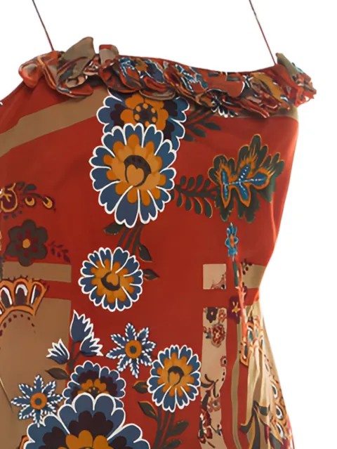 John Galliano Pre-Owned floral ruffled top 216522