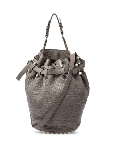 Pre-Owned Alexander Wang Diego stud-detail bucket bag Grey 241365