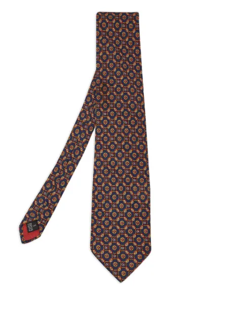 S.T. Dupont pre-owned patterned silk tie Blue 983995