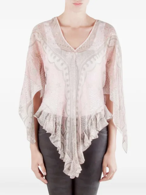 Zandra Rhodes Vintage pre-owned paisley-print ruffled blouse Pink 212518
