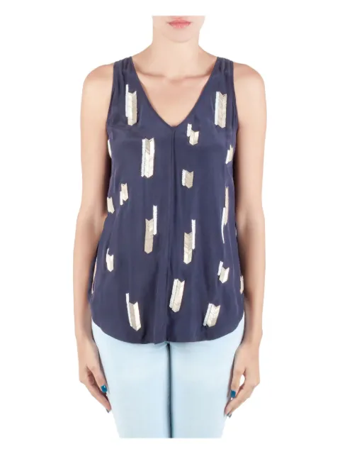 Derek Lam embellished chevron top Blue 203998