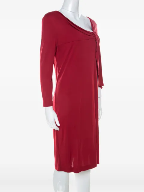 Alberta Ferretti Vintage draped knot midi dress Red 221552