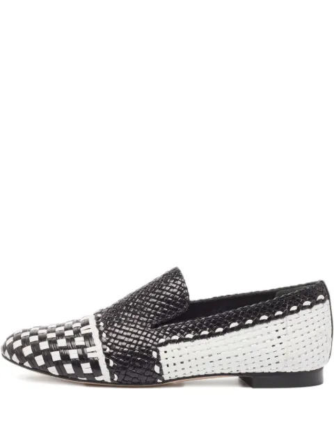 Stuart Weitzman woven leather slippers Black 961388