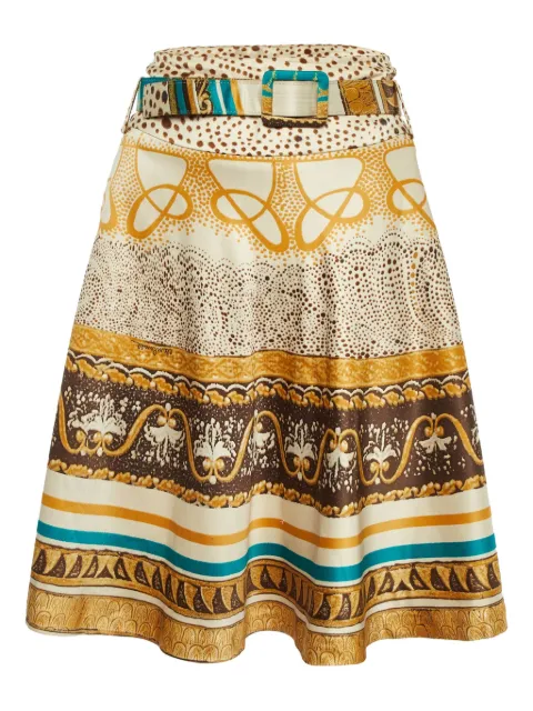 Roberto Cavalli Vintage belted midi skirt Neutrals 1129587