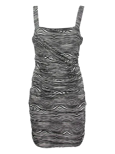 Pierre Balmain Vintage draped zebra mini dress Black 209804