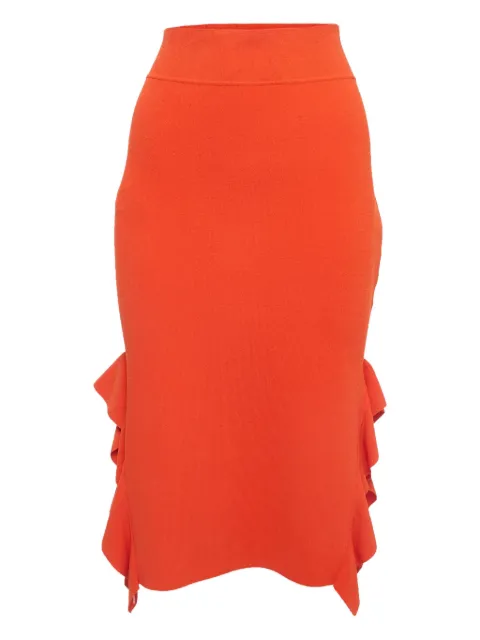 Opening Ceremony ruffle pencil midi skirt Orange 920026
