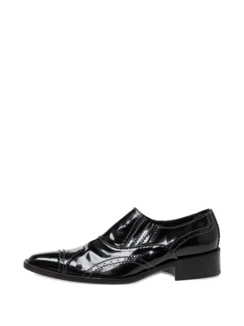 Giorgio Armani Pre-Owned patent leather stitch-detail loafers Black 315510