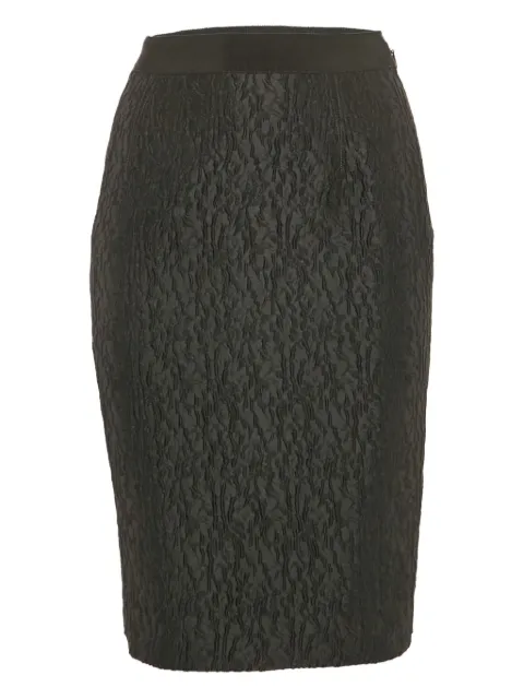Carolina Herrera Vintage textured midi skirt Black 1101661
