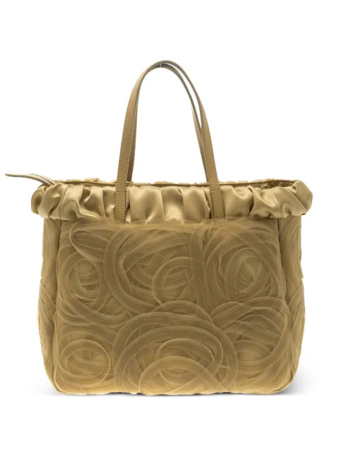 Alberta Ferretti net satin tote bag Neutrals 123931