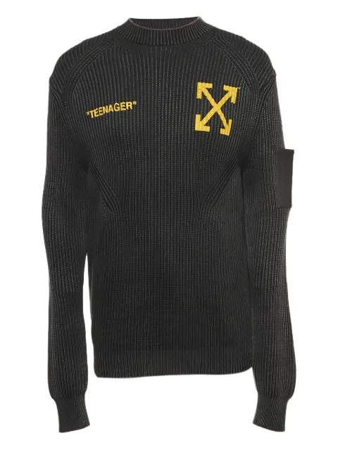 Off-White Pre-Owned knitted sweater Black 921245