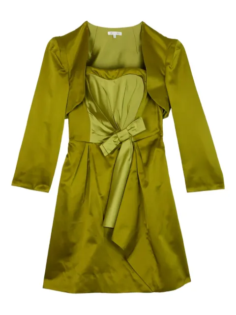 Paule Ka pleated bow dress Green 16247