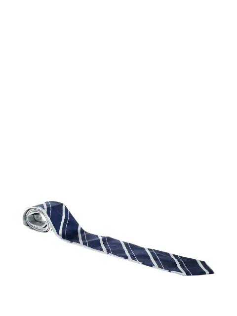Prada Pre-Owned striped silk tie Blue 142882