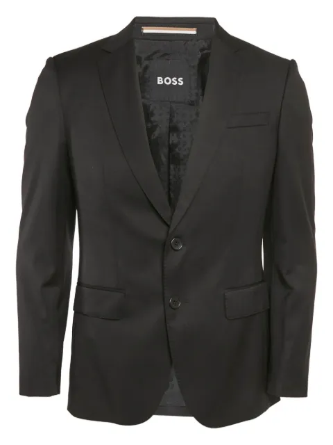 BOSS single-breasted gabardine blazer Black 1115393