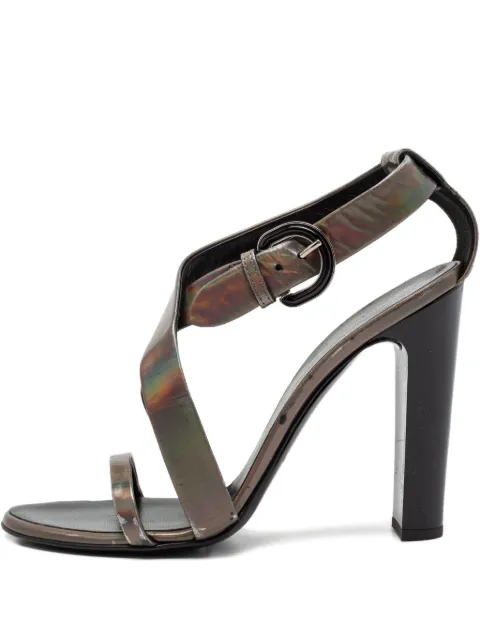 Proenza Schouler 110mm patent-leather buckled sandals Grey 205905