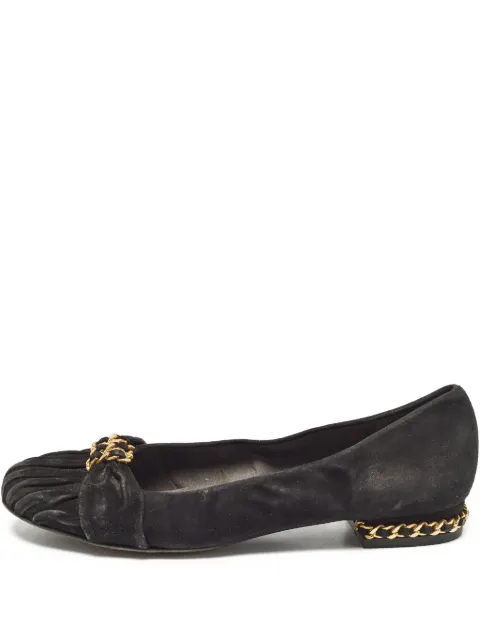 Stuart Weitzman Pre-owned chain-detail flats Black 1105981