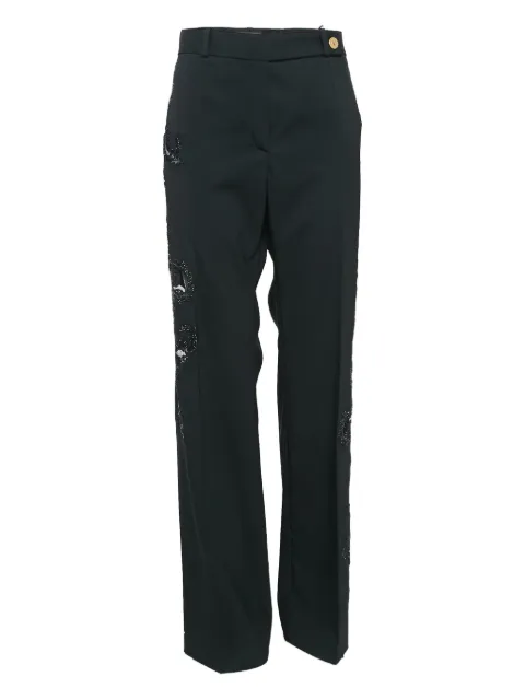 Versace Pre-Owned beaded-detail pants Black 1048205