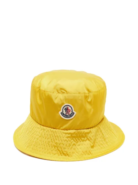 Moncler Vintage logo-patch bucket hat Yellow 1043567
