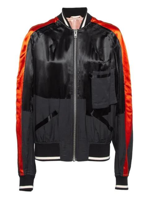 Haider Ackermann satin-panel bomber jacket Black 1031954