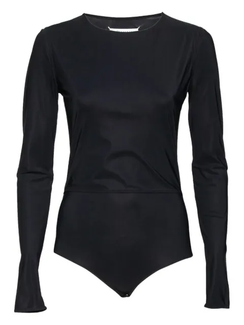 Maison Martin Margiela Pre-Owned overlay long-sleeves bodysuit Black 631632