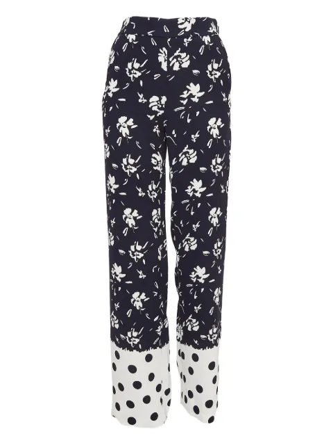 Carolina Herrera Vintage Pre-Owned floral-print trousers Blue 1016268