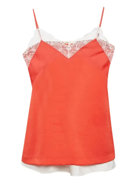 Maje pre-owned satin lace camisole top Orange 1043598