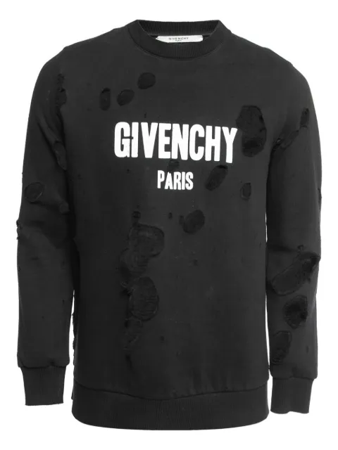 Givenchy Pre-Owned 2023 distressed cotton sweatshirt Black 756813