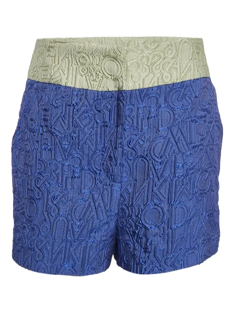 Mary Katrantzou alphabet-jacquard shorts Blue 1108312