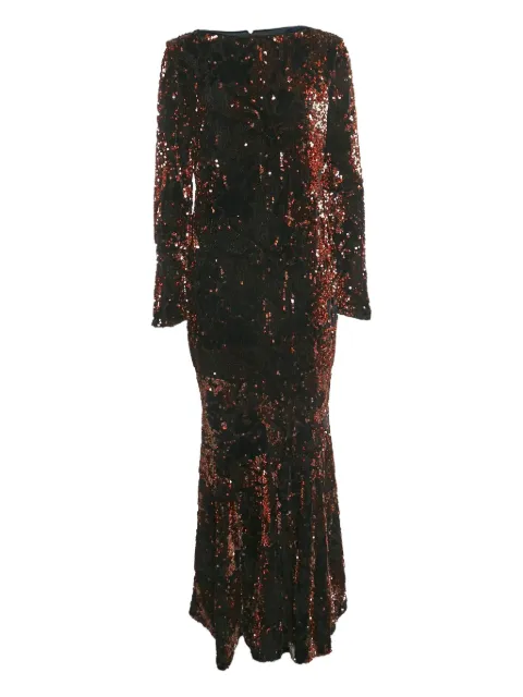 Tabitha Simmons velvet sequin-embellished gown Black 1127287