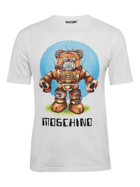 Moschino Pre-Owned Teddy-print cotton T-shirt White 1107163