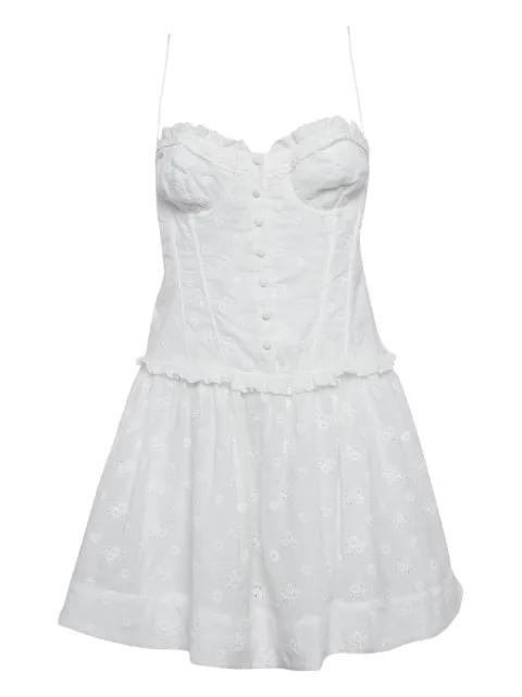 For Love And Lemons pre-owned embroidered dress White 1091619
