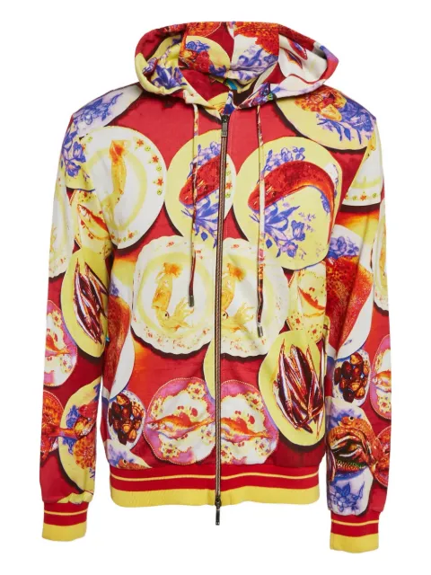 Etro Pre-Owned seafood-print hoodie Red 1080695