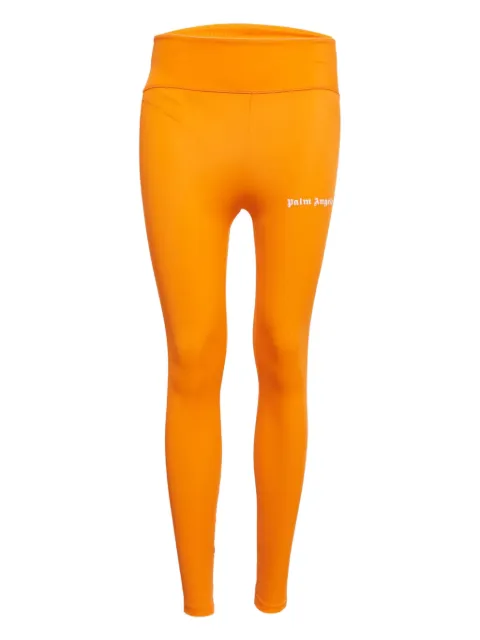 Palm Angels pre-owned striped high-waisted leggings Orange 1077890