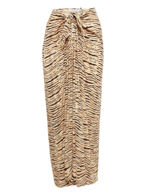 Faithfull pre-owned zebra-print maxi skirt Neutrals 1032573