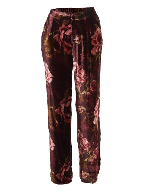 F.R.S For Restless Sleepers floral velvet trousers Red 1025375