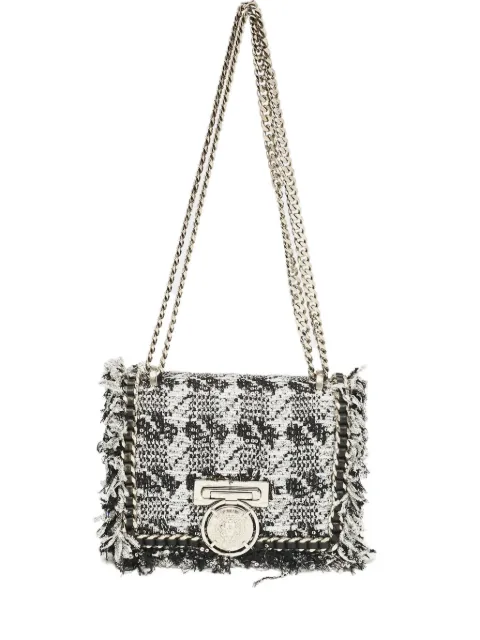Balmain Pre-Owned tweed fringed crossbody bag Silver 1065632
