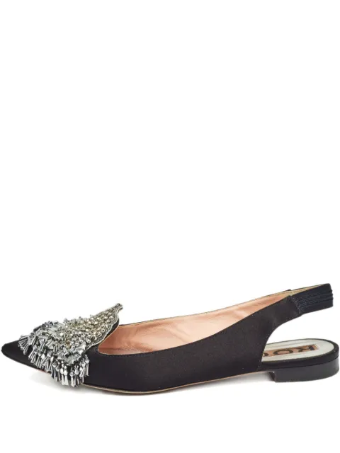 Rochas Vintage beaded slingback ballet flats Black 1021121