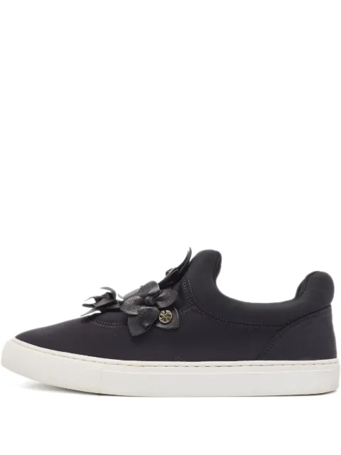 Tory Burch Blossom flower leather sneakers Black 961492