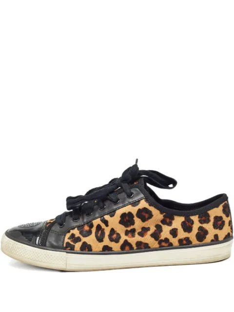 Tory Burch pre-owned Marin Ocelot sneakers Black 978399