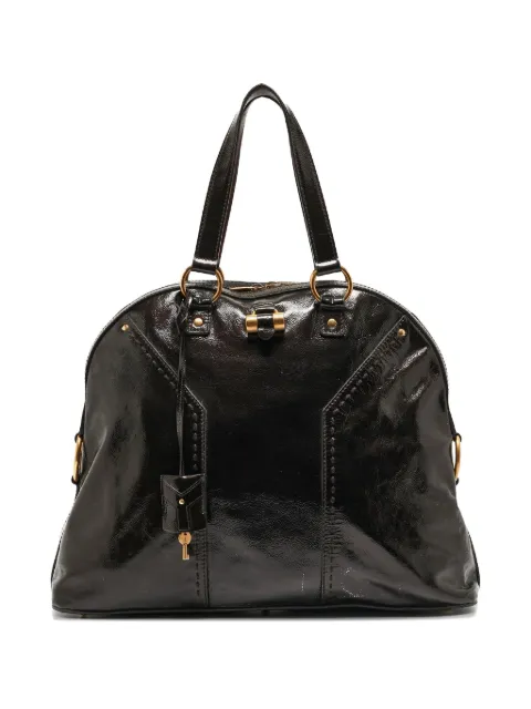 Saint Laurent Pre-Owned patent-leather tote bag Brown 922431
