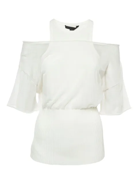 Pre-Owned Alexander Wang off-shoulder ribbed-hem blouse White 918870