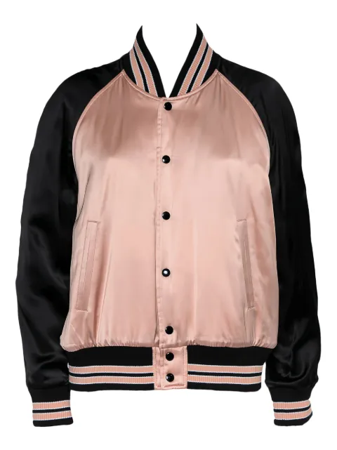 Saint Laurent Pre-Owned satin bomber jacket Pink 421048