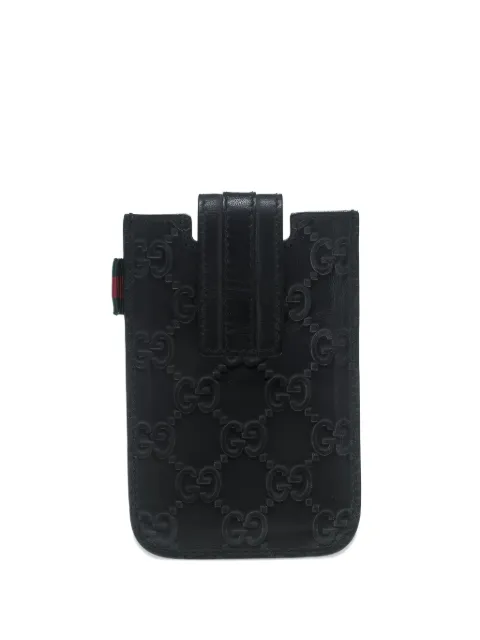 Gucci Pre-Owned 2023 Guccissima iPhone case Black 152721