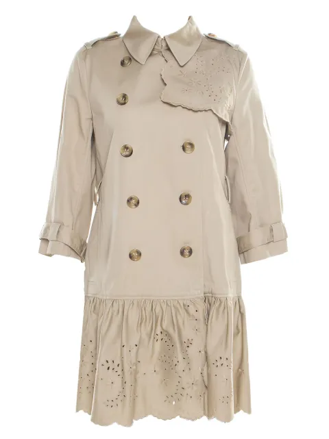 Valentino Garavani Pre-Owned double-breasted cotton coat Neutrals 182168