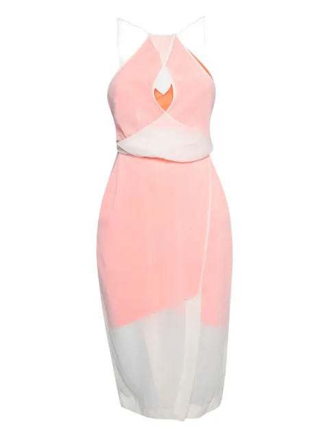 Dion Lee two-tone design midi dress Orange 212476