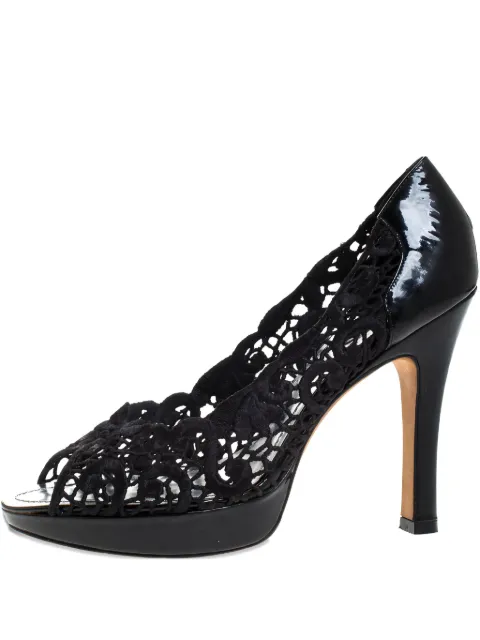 René Caovilla pre-owned 115mm lace pumps Black 268332
