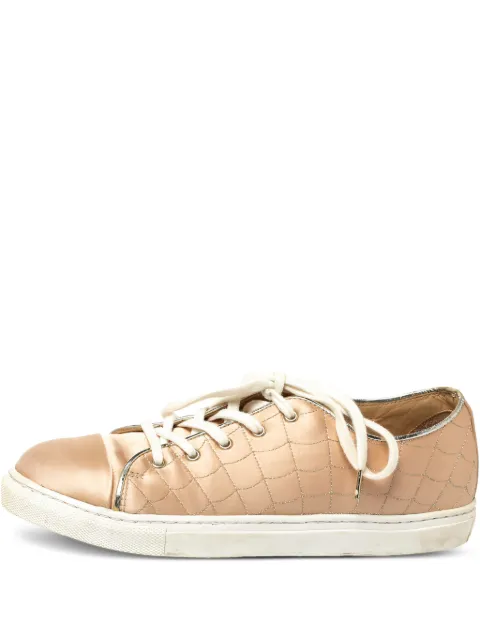 Charlotte Olympia Pre-owned satin sneakers Brown 308290