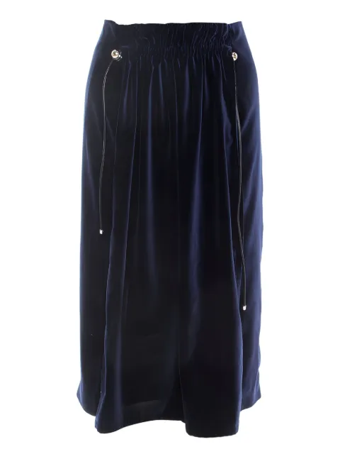 Carven Vintage velvet midi skirt Blue 208624