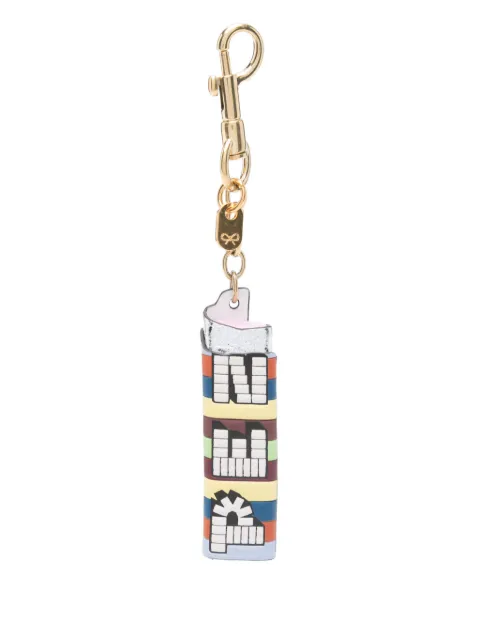 Anya Hindmarch leather keyring Blue 200615